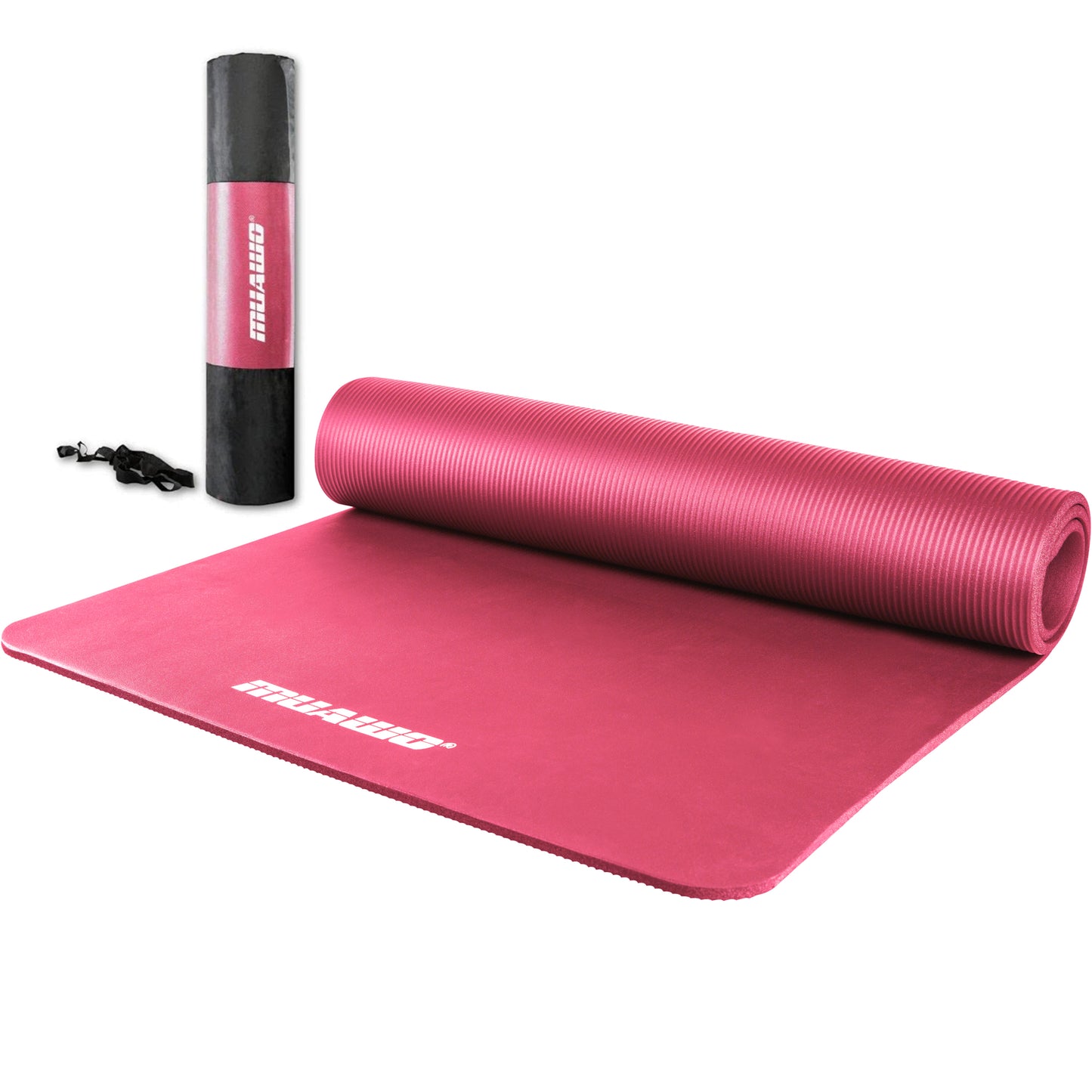 Muawo Premium Sportmatte und Fitnessmatte, perfekt als Yogamatte, Gymnastikmatte, Trainingsmatte | rutschfest | extra-dick & extra-lang | bis zu 190 cm Länge x 100 cm Breite x 1,5 cm Dicke