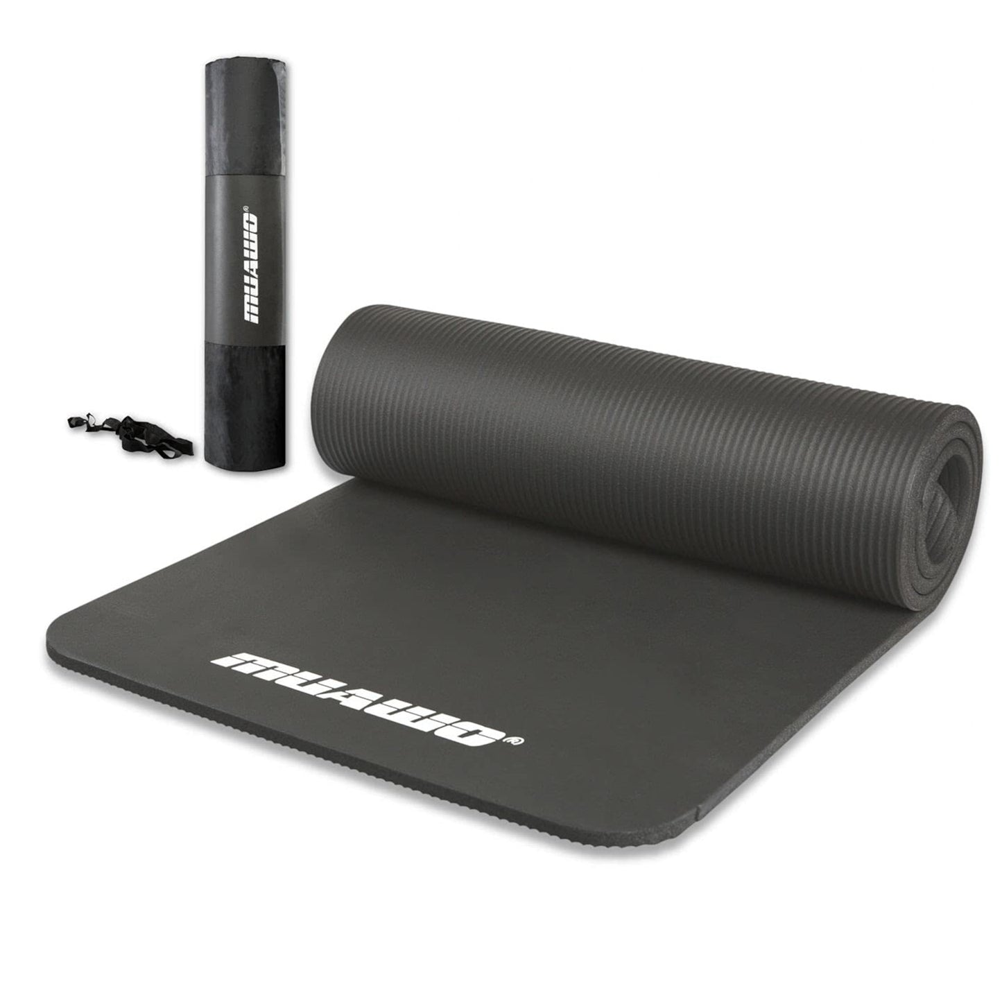 Muawo Premium Sportmatte und Fitnessmatte, perfekt als Yogamatte, Gymnastikmatte, Trainingsmatte | rutschfest | extra-dick & extra-lang | bis zu 190 cm Länge x 100 cm Breite x 1,5 cm Dicke